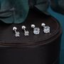 Cz Crystal Screw Back Earrings, thumbnail 2 of 12