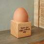 Loft 'Have An Egg Cellent Day' Oak Egg Cup In Gift Box | Breakfast | Homeware | Kitchenware, thumbnail 1 of 2
