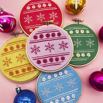 Christmas Bauble Embroidery Kit, 2 of 3