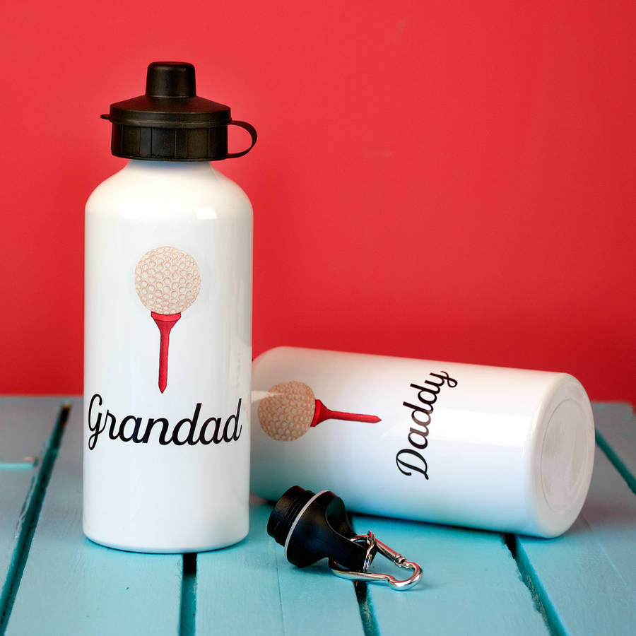 personalised golfer's water bottle by snapdragon