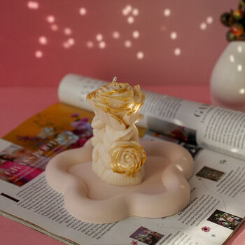 Twin Rose Column Soy Wax Candle, 5 of 6