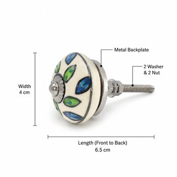 Ocean Leaf Round Shaped Ceramic Drawer Knobs, 2 of 9