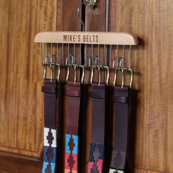 Personalised Wooden Belt Hanger, 2 of 6
