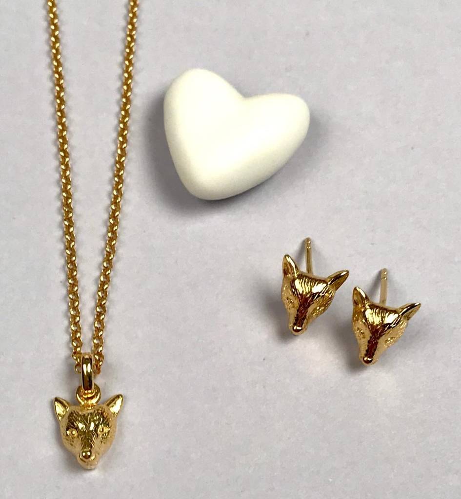 Personalised 18ct Gold Plated Fox Necklace By Nest