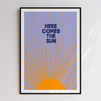Here Comes The Sun Beatles Print Lilac, 3 of 10