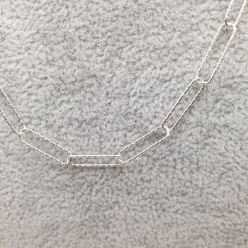 Sterling Silver Sparkle Paperclip Chain, 7 of 10
