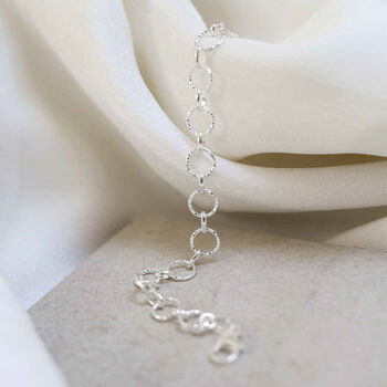 Sterling Silver Shimmer Link Anklet, 4 of 6