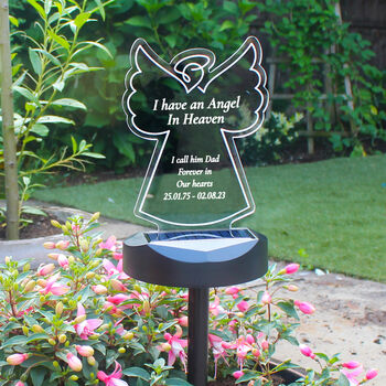 Personalised Angel Memorial Garden Solar Light, 2 of 4