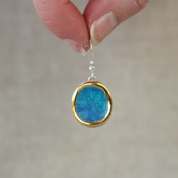 Turquoise Blue Lagoon Oval Drop Earrings, 5 of 5