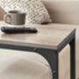 C Shaped Industrial Side Table With Metal Frame, thumbnail 6 of 10