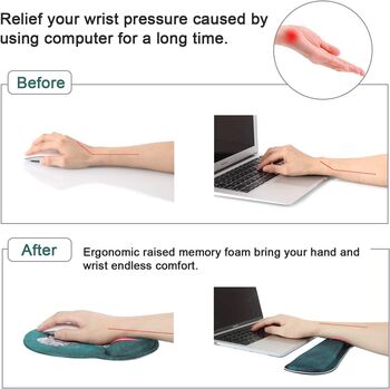 Green Marble Keyboard And Mouse Wrist Rest Pad Set, 3 of 6