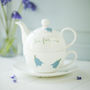 Bluebells Personalised China Teapot Cup And Saucer, thumbnail 1 of 3