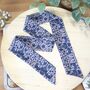 Silk Eye Mask And Scrunchie Gift Set Lodden Blue, thumbnail 4 of 7