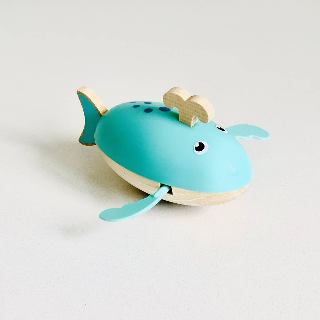 Wooden Wind Up Whale Bath Toy By Little Baby Company