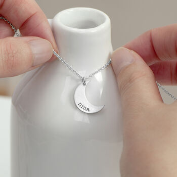 Personalised Crescent Moon Necklace, 8 of 12