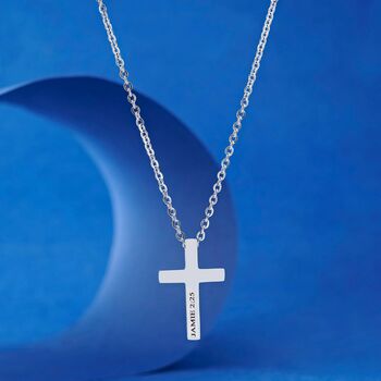 Silver Personalised Cross Pendant, 3 of 11