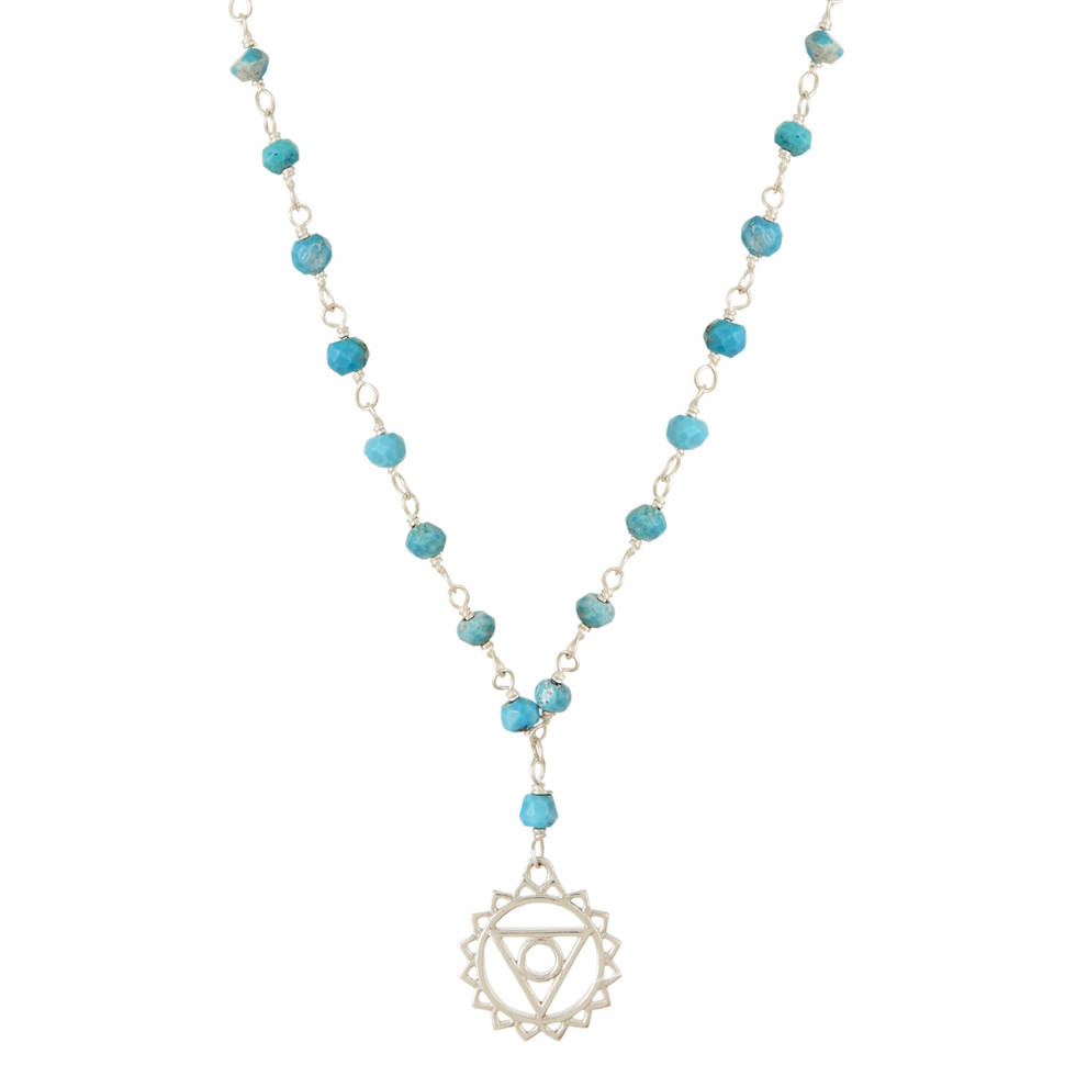 Throat Chakra Turquoise Necklace Gold Plated By Charlotte's 