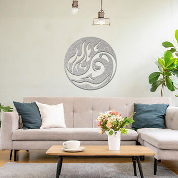 Metal Fire And Water Wall Art For Home Or Studio Decor, 9 of 11