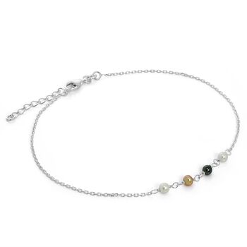 Sterling Silver And Pearl Anklet With Extender Chain, 3 of 4