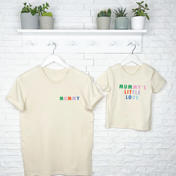 Mummy/Daddy's Little Love Parent And Child T Shirt Set, 2 of 3