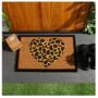 Leopard Print Heart Coir Doormat, thumbnail 1 of 2