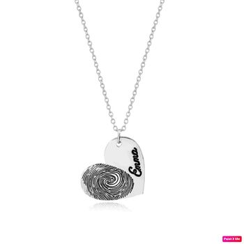 Custom Fingerprint Necklace With Engraved Name, 4 of 5