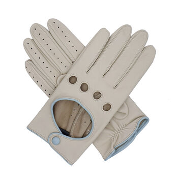 Jules. Women's Contrast Leather Driving Gloves, 2 of 12