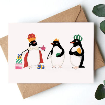 'We Three Pengwingkings' Penguin Christmas Cards, 6 of 10