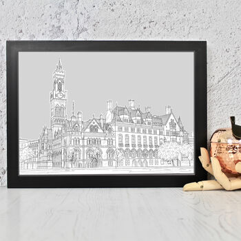 Bradford City Hall Architectural Drawing Print, 3 of 10