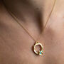 Turquoise And Gold Vermeil Plated Eternity Necklace, thumbnail 2 of 12