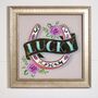 Lucky Horseshoe Reverse Glass Gold Leaf Wall Art Sign, thumbnail 3 of 10