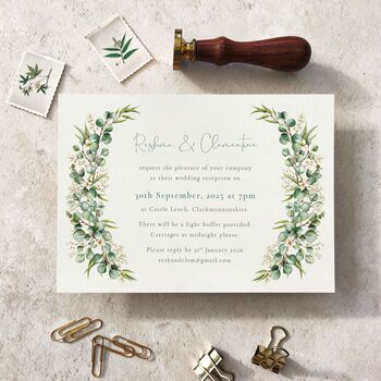 Eucalyptus And Gypsophilla Wedding Invitation Suite, 8 of 12