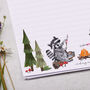 A4 Letter Writing Paper With Raccoons Camping, thumbnail 2 of 4