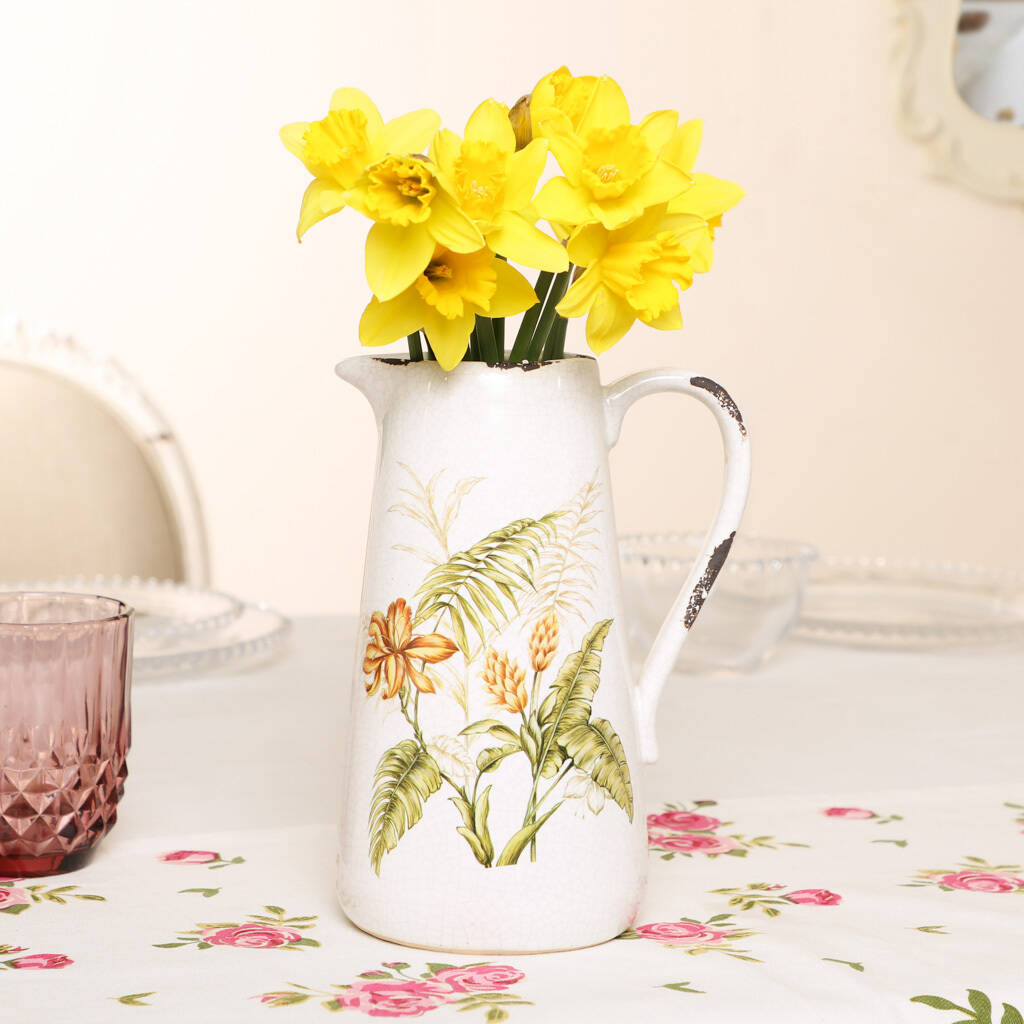 Country Flowers Pitcher Jug Vase By Dibor Notonthehighstreet Com