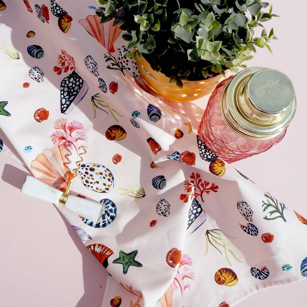 Miami Shells Tea Towel By Eleanor Bowmer