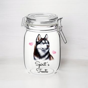 Personalised Huskey Kilner Style Dog Treat Jar, 2 of 2