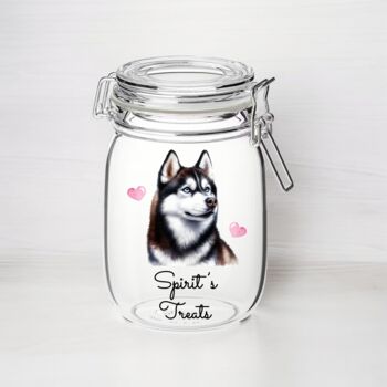 Personalised Husky Kilner Style Dog Treat Jar, 2 of 2