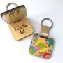 Personalised Colourful Circle Print Mirror Keyring, thumbnail 1 of 6