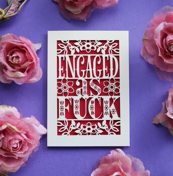 Engaged As Fuck Paper Cut Card, 3 of 8