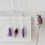 925 Silver Raw Amethyst Wrapped Pendant Necklace, thumbnail 1 of 9