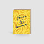 Top Banana Card | Retro Yellow Fun Repeat Pattern, thumbnail 2 of 2