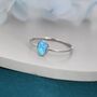 Blue Opal Oval Ring, thumbnail 3 of 10
