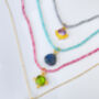 Labradorite Shell And Pink Tourmaline Beaded Necklace, thumbnail 4 of 6