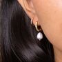 Anti Tarnish Pearl Drop Hoops | Detachable Pearl Charms, thumbnail 5 of 6