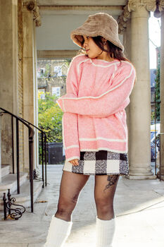 Pink Piped Detail Knit Jumper, 6 of 6