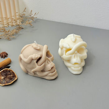 Snake And Skull Candle Halloween Decoration Goth Gift, 2 of 10