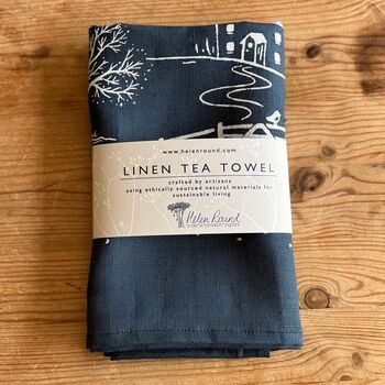 Winter Fox Linen Tea Towel, 3 of 7