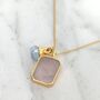 The Duo Rose Quartz Necklace, thumbnail 1 of 9