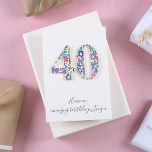 Personalised Liberty Special Age 40th Birthday Card By Bombus