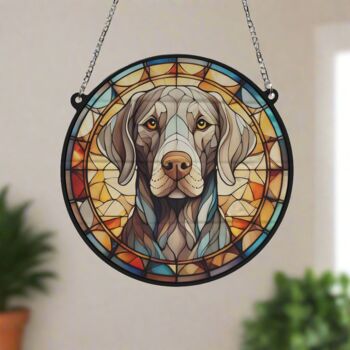 Weimaraner Stained Glass Effect Suncatcher, 6 of 6